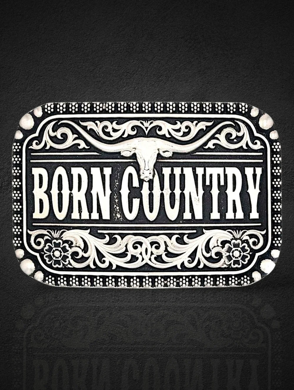 Montana Silversmiths Born Country Attitude Belt Buckle - Retail $50 - NEW‎ NIB
